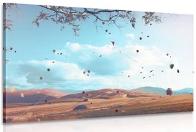 Quadro su tela – Foglie cadenti nella terra d'autunno