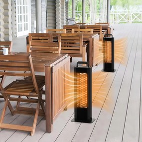 Costway Riscaldatore elettrico da 1200w con protezione contro ribaltamento surriscaldamento, Riscaldatore a doppia faccia Nero