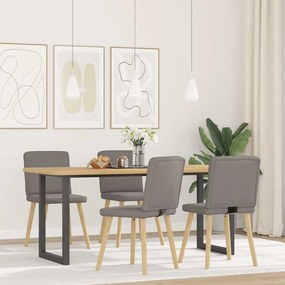 Sedie Da Pranzo 4 Pz Tortora İn Tessuto /