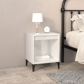 Comodino Bianco Lucido 40x35x50 Cm /