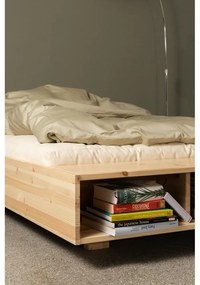 Letto matrimoniale di colore naturale in pino massiccio con rete inclusa 160x200 cm Merge – Karup Design