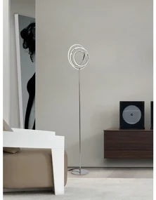 Lampada da terra LED Renè argento, luce bianco naturale 2500 lumen, dimmerabile NOVECENTO