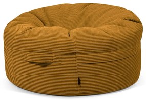 Puof a sacco color senape con rivestimento in velluto a coste Roll 105 – SLOWDOWN