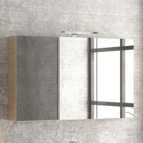Composizione bagno sospesa 100cm: mobile, specchio contenitore e due pensili  TOD-100E - KAMALU