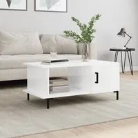 Tavolino da Salotto Bianco Lucido 90x50x40 cm Legno Multistratocod mxl 127934