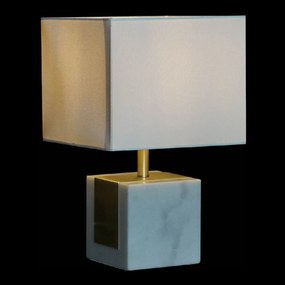 Lampada da tavolo DKD Home Decor Bianco Poliestere Marmo Dorato (26 x 26 x 43 cm)