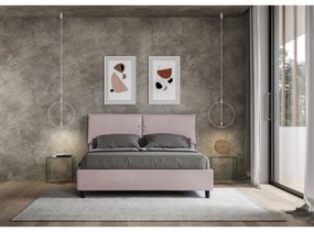 Letto contenitore da 160x190 in microfibra glicine Mados