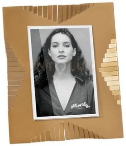 Portafoto di design riviera grande oro laccato in ferro e polimetil...