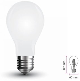 Lampada Led Con Filamento E27 A60 4W Caldo 2700K In Vetro Bianco 360 Gradi SKU-4489