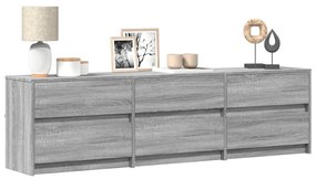 Mobile Porta Tv Con Led Grigio Sonoma 180x34x50cm İn Truciolato /