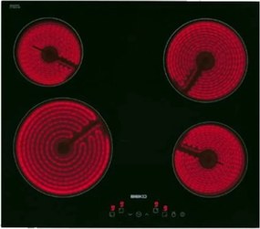 Beko HIC64401. Colore del prodotto: Nero, Posizionamento dell'apparecchio: Da incasso, Dimensione della larghezza del piano cottura: 58 cm. Tipo di