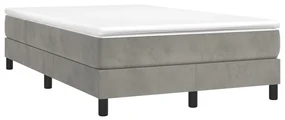 Giroletto a molle con materasso grigio chiaro 120x200cm velluto