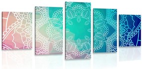 Quadri 5 pezzi – Mandala pastello