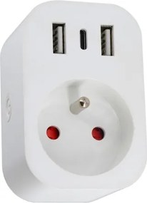 Immax NEO 07772L - Multipresa intelligente 16A/230V con 2x USB + 1x USB-C, Wi-Fi Tuya