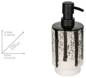 Dispenser per sapone bianco e nero in ceramica 340 ml Subiza – Wenko