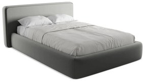 Letto matrimoniale imbottito grigio con contenitore con griglia 140x200 cm Kiana - Makamii