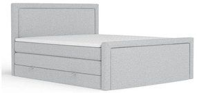 Letto boxspring grigio chiaro con contenitore 180x200 cm Lavenda – Maison de Rêve