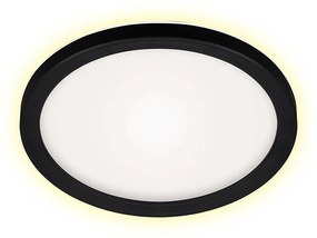 Plafoniera Moderna Slim Plastica Nero Led Integrato 12W 4000K