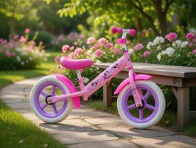 Balance Bike Bicicletta Senza Pedali per Bambini 12" Licenza Disney Minnie Rosa...