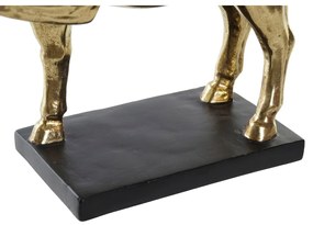 Statua Decorativa DKD Home Decor Cavallo Nero Dorato Resina (29 x 9 x 25 cm)