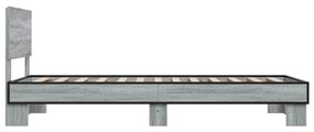Giroletto grigio sonoma 90x190cm in legno multistrato e metallo