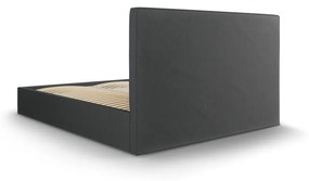 Letto matrimoniale imbottito grigio scuro con contenitore con griglia 180x200 cm Juniper - Mazzini Beds