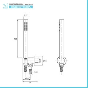 Set doccia incasso Cristallo con soffione inox 20 cm e kit doccia