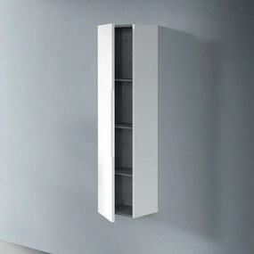 Colonna bagno sospesa H 138 cm bianco opaco cannettato con ripiani Rigo