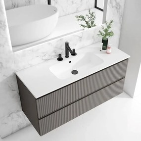 Mobile da bagno sotto lavabo Ares tortora L 120 cm, lavabo non incluso