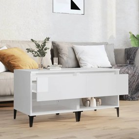 Tavolini 2pz Bianco Lucido 50x46x50 cm in Legno Multistrato