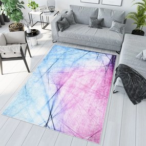 Tappeto di tendenza astratto blu e rosa Larghezza: 140 cm | Lunghezza: 200 cm