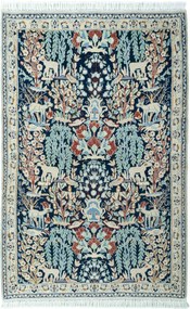 Nain Tappeto persiano 130x80 Blu (Iran) Annodato A Mano