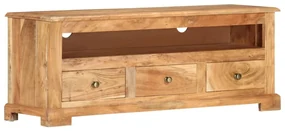 Mobile tv in legno massello di acacia 110x30x40 cm marrone