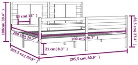 Giroletto grigio in legno massello di pino 200x200 cm