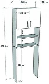 Mobile Coprilavatrice A Colonna 2 Ante 2 Vani 65x27x185 Window Rovere