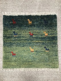 Gabbeh Tappeto persiano 40 x 40 Verde (Iran) Annodato A Mano