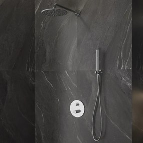 Kamalu - Set doccia a incasso finitura cromata con dettaglio trama diamantata | BRASS