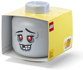 Scatola per bambini grigia in plastica ø 24x27 cm Head Zombie L – LEGO®