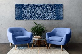 Quadro su tela – Mandala blu con motivo astratto