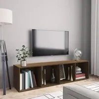 Libreria/Mobile TV Rovere Marrone 143x30x36cm Legno Multistrato cod mxl 33578