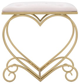 Sgabello a forma di cuore rosa elegante cm 50x37,5x51,5