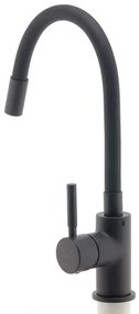 FERRO - Rubinetto per lavello con braccio flessible opaco nero