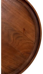 Tavolino da salotto rotondo marrone scuro in mango massiccio 80x80 cm Giselle – MOME