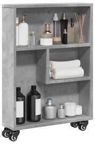 Carrello Stretto Grigio Cemento 48x13x68 Cm İn Truciolato /