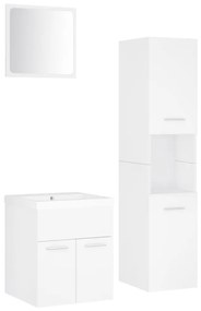 Set mobili da bagno bianco in legno multistrato