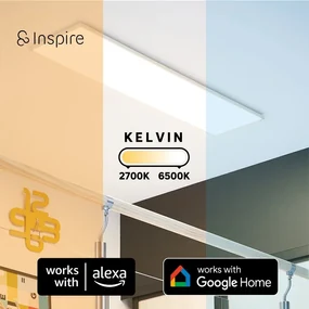 Pannello LED smart Enki bianco 29.5x120 cm con 3 temperature di colore 5400 LUMEN, INSPIRE