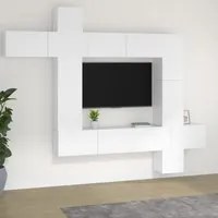 Set Mobili Porta TV 9 pz Bianco in Legno Multistrato 3114654