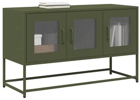 Mobile Tv Verde Oliva 100,5x39x60,5cm Acciaio Laminato A Freddo /
