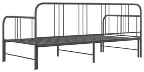 Telaio divano letto estraibile grigio in metallo 90x200 cm