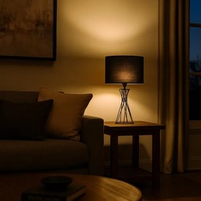 Rabalux 74082 - Lampada da tavolo NIVRA 1xE27/40W/230V nera